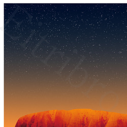 アート ポスター / Uluru[ Ayers rock ] : Nightfall No2 インテリア・北欧好きの方に 5枚目の画像