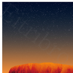 アート ポスター / Uluru[ Ayers rock ] : Nightfall No2 インテリア・北欧好きの方に 5枚目の画像
