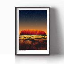 アート ポスター / Uluru[ Ayers rock ] : Nightfall No2 インテリア・北欧好きの方に 9枚目の画像
