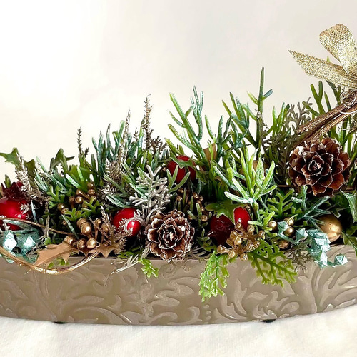 クラッシッククリスマスアレンジメント （フェイクグリーン） アート