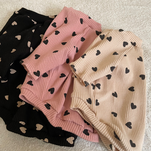 犬服‼︎ハート柄リブニット アイボリー⭐️XS.S.M.DXS.DS.DM 犬服‼︎ハート柄リブニット アイボリー⭐️XS.S.M.DXS.DS.DM