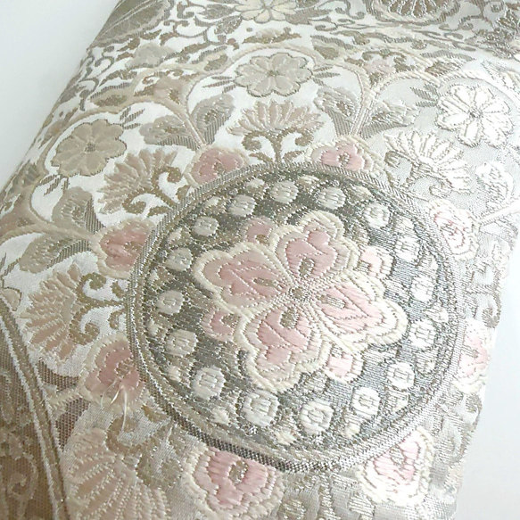 2柄◆絹の帯からスマホショルダー　桜色欧風華文様　帯リメイク292 13枚目の画像