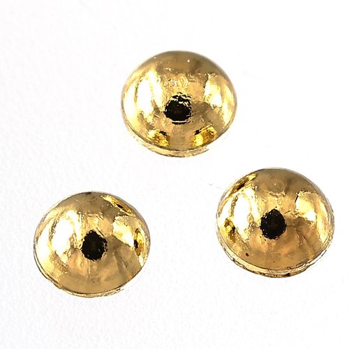 ネイルパーツ スタッズ 丸 ゴールド 3mm 半円 500個 封入 メタル