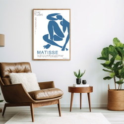 【アートポスター】ブルーヌード　アンリマティス　北欧　ブルー　ポスター　アート　インテリア　シンプル　モダン　イラスト 5枚目の画像
