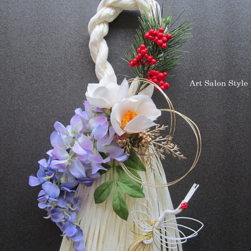 お正月飾り 藤に椿のしめ飾り しめ縄・しめ飾り Art Salon Style 通販