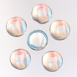ガラス カボション 12ｍｍ 透明 オーロラ 100個 貼り付け ぷっくり半球 ハンドメイド 貼り付け BD3359 2枚目の画像