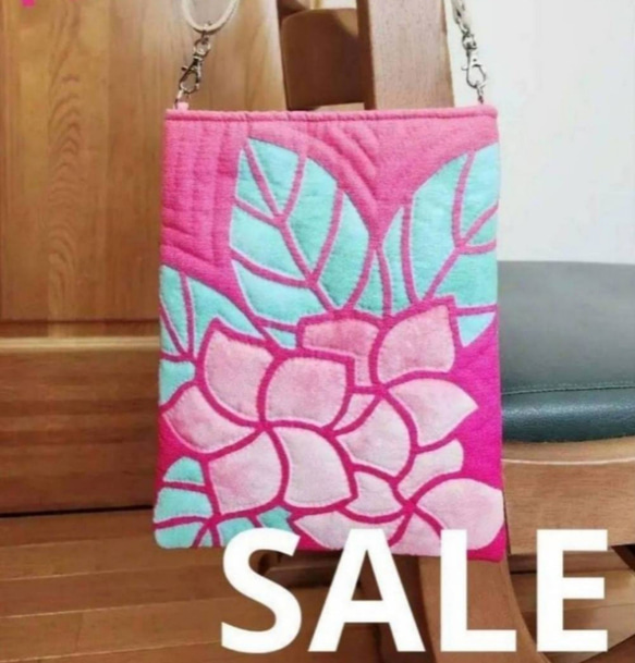 ベビーグッズも大集合 SALE 】Pink! ステンドグラス プルメリアのショルダーバッグ ショルダーバッグ