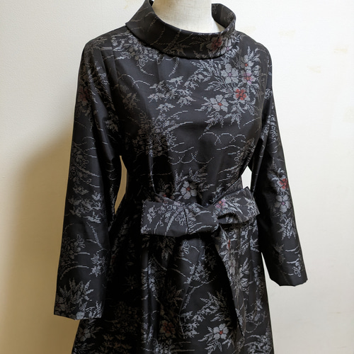 【新品】 ワンピース 着物リメイク SOLD 大島紬 さらあお ワンピース MーL 着物・浴衣