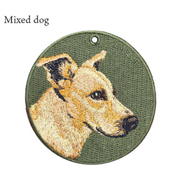 キーホルダー 犬 刺繍 チャーム  動物 愛犬 雑種 ミックス プレゼント ギフト  両面 ストラップ or-060 6枚目の画像