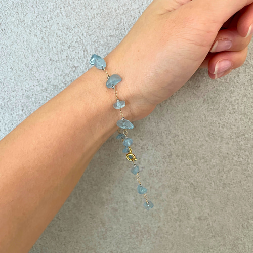◇シルバー925◇アクアマリン ミスティックトパーズ ブレスレット 天然石