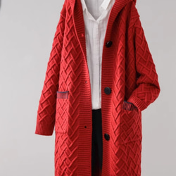 【秋冬の新作】 全4色 厚手セーターコート ミディアムニットカーディガン セータージャケット ゆったり  レディース 5枚目の画像