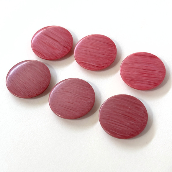ボタン レトロ 円形 丸型 ピンク ワイン 27mm 6個セット ec-058 2枚目の画像