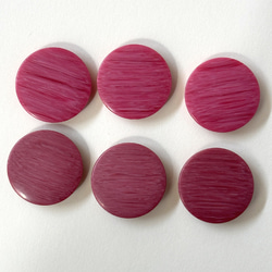 ボタン レトロ 円形 丸型 ピンク ワイン 27mm 6個セット ec-058 1枚目の画像