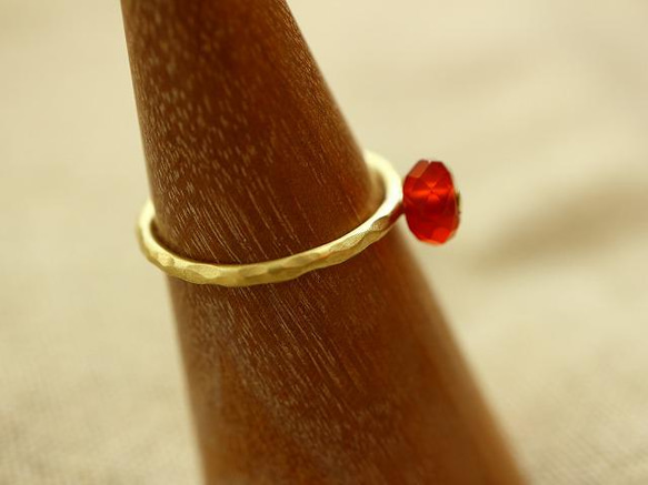 レッドアゲート＊Brass Point Ring＊真鍮＊no.566 5枚目の画像