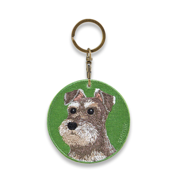 キーホルダー 犬 刺繍 チャーム シュナウザー 牧羊犬 プレゼント キーホルダー 犬 刺繍 チャーム シュナウザー 牧羊犬 プレゼント