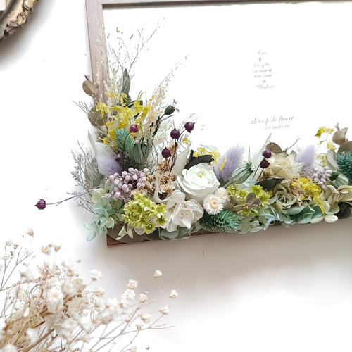 A4サイズ】ドライフラワーのフォトフレーム ウェルカムボード