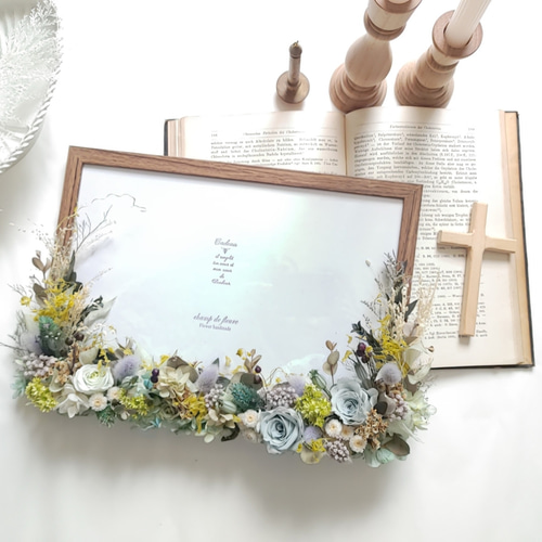 A4サイズ】ドライフラワーのフォトフレーム ウェルカムボード