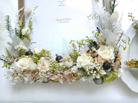 【A4サイズ】ドライフラワーのフォトフレーム  　　　ウェルカムスペース　ウェディング　結婚式　結婚祝い　贈呈花　ご両親 8枚目の画像