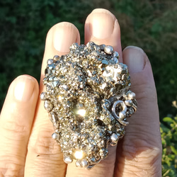 黃鐵礦原礦手工銀戒 純銀戒指~ 「Power」~ Pyrite Silver Ring 第10張的照片