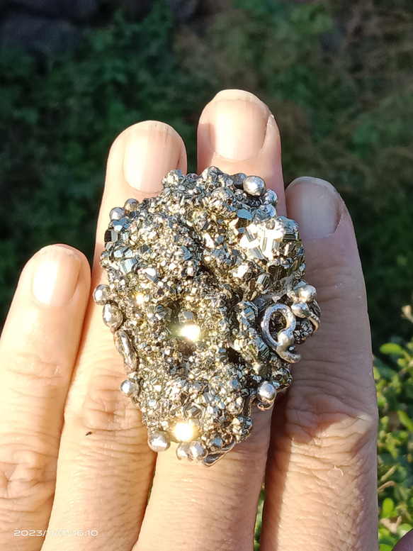 黃鐵礦原礦手工銀戒 純銀戒指~ 「Power」~ Pyrite Silver Ring 第10張的照片
