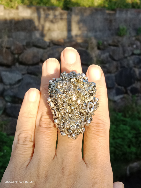 黃鐵礦原礦手工銀戒 純銀戒指~ 「Power」~ Pyrite Silver Ring 第20張的照片