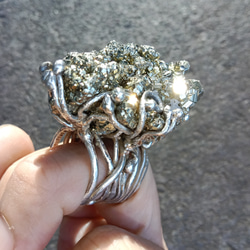 黃鐵礦原礦手工銀戒 純銀戒指~ 「Power」~ Pyrite Silver Ring 第17張的照片