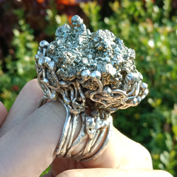 黃鐵礦原礦手工銀戒 純銀戒指~ 「Power」~ Pyrite Silver Ring 第9張的照片