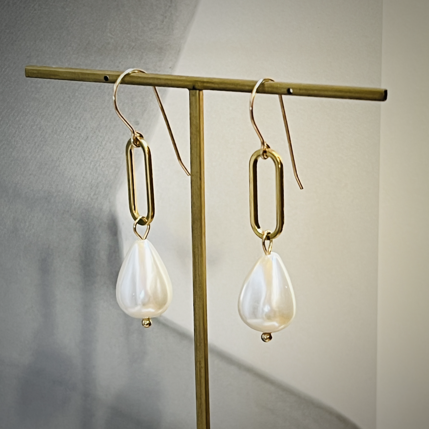 ぽってり❤️ k14gf マザーオブパール 大人ピアス シンプル 115