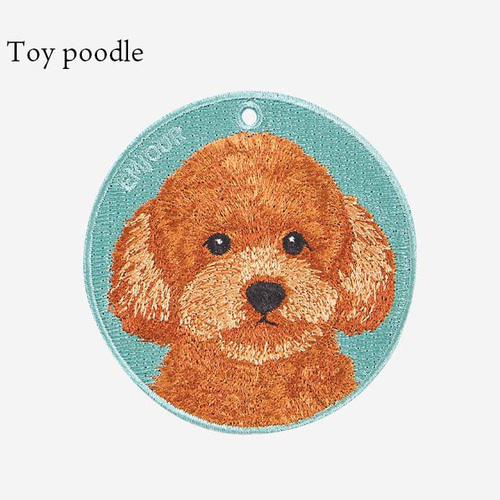 キーホルダー 犬 刺繍 チャーム トイプードル 茶 プレゼント キーホルダー 犬 刺繍 チャーム トイプードル 茶 プレゼント