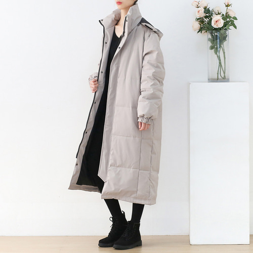 首後ろまでしっかり覆える♪ダウンフェザーコート オフホワイト コート  
