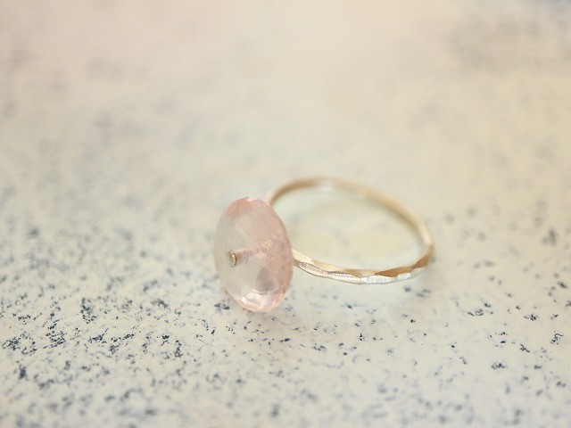 Silver Point Ring＊AAA　マダガスカル産ローズクォーツ＊スターリングシルバーリング＊no.292