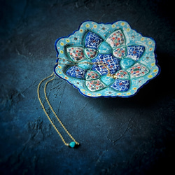 ペルシャのエナメル皿　ジュエリートレイ　飾り皿　Φ11ｃｍ【ミーナーカーリー010-028】 10枚目の画像
