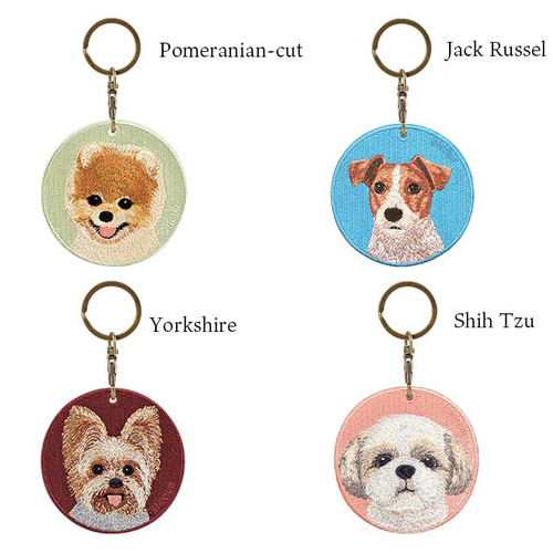 ハンドメイド 刺繍 ミニ黒柴犬 ストラップ ミニミニバッグ