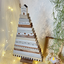 木工インテリア　ハンドメイド　暖かみ抜群！木製クリスマスツリー 約60cm 28850b9e5fb8221da4b39307fe6157