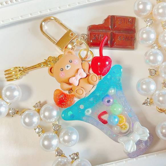 シャカシャカキーホルダー＊くまロリポップ2点オーダー4点＊シェイカー