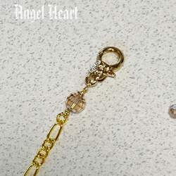 新作！～Angel　Heart～　天然石　水晶とムーンストーン イエローアクアオーラ などのネックレス　GOLD 3枚目の画像