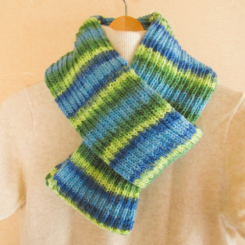 POPPY｜ボーダーマフラー blue border Border muffler