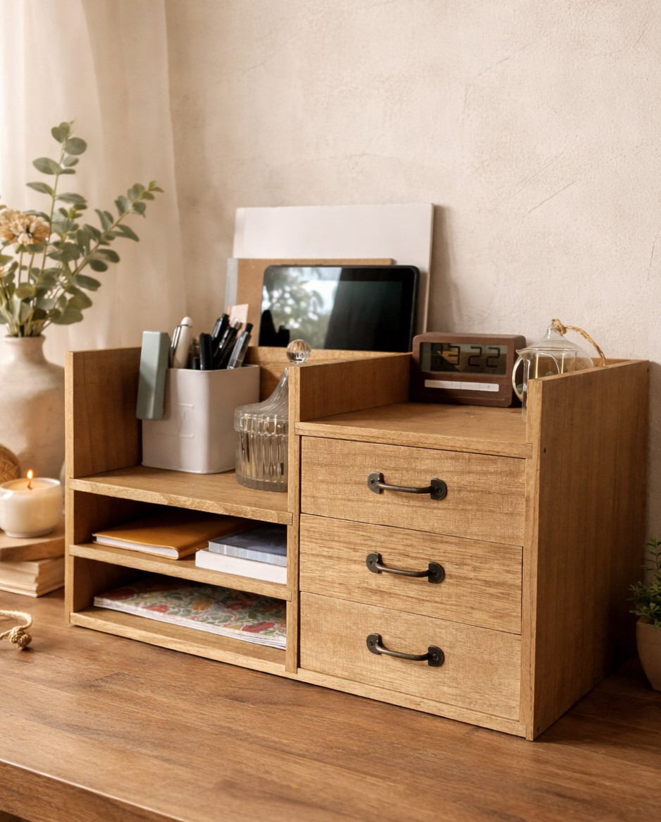 木製デスクラック　考えなくても机が整う　在宅ワーク・勉強机