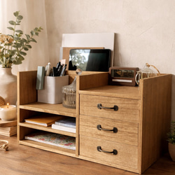 木製の小引き出し A4ｻｲｽﾞ・4段 つまみﾀｲﾌﾟ ☆ｻｲｽﾞｵｰﾀﾞｰ可!☆ 棚