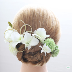 65 ホワイトデンファレ 髪飾り/ヘアアクセサリー 結婚式 成人式 卒業式