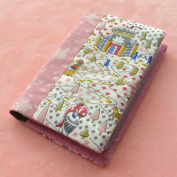 リバティ　アニマルサーカスとピンク小花柄　名刺・カードケース 2枚目の画像