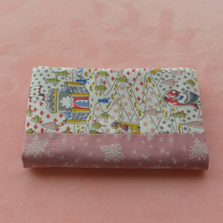 リバティ　アニマルサーカスとピンク小花柄　名刺・カードケース 4枚目の画像