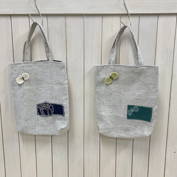 ミナペルホネン ハンドメイド 巾着トート バッグ サブバッグ バッグインバッグ ミナペルホネンのバッグインバッグ トートバッグ *Tea & Milk