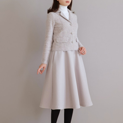 ⭐️Y'Sベージュ系ニットテーラードジャケット⭐️セール ニットジャケット【MIYUKI LOOP Labo】 (345001-71) | HILTON