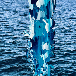 【鮮やかな海の景色】インテリアアート - 青色 木製の額縁付き (A-#70) 4枚目の画像