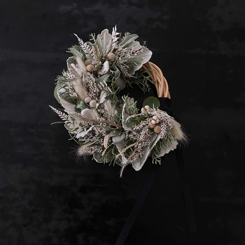 早割祭り クリスマス platina White wreathe シルバーリーフ ホワイト