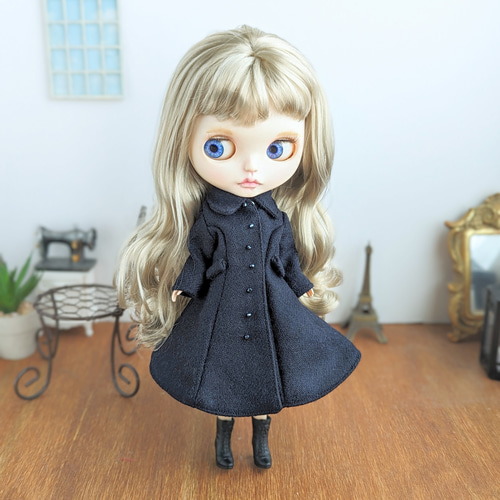 ブライスアウトフィット☆猫ちゃん6点セット☆B 猫ベレー帽＆猫コートセット（クリーム）ブライスアウトフィット