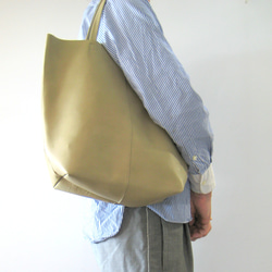 OTONA eco-bag VMサイズ  グレージュ　本革製　トートバッグ 8枚目の画像