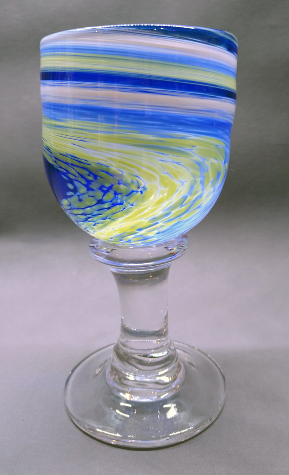 脚付きワイングラス大型 Tall Spiral Stemware Wine Glass 2枚目の画像