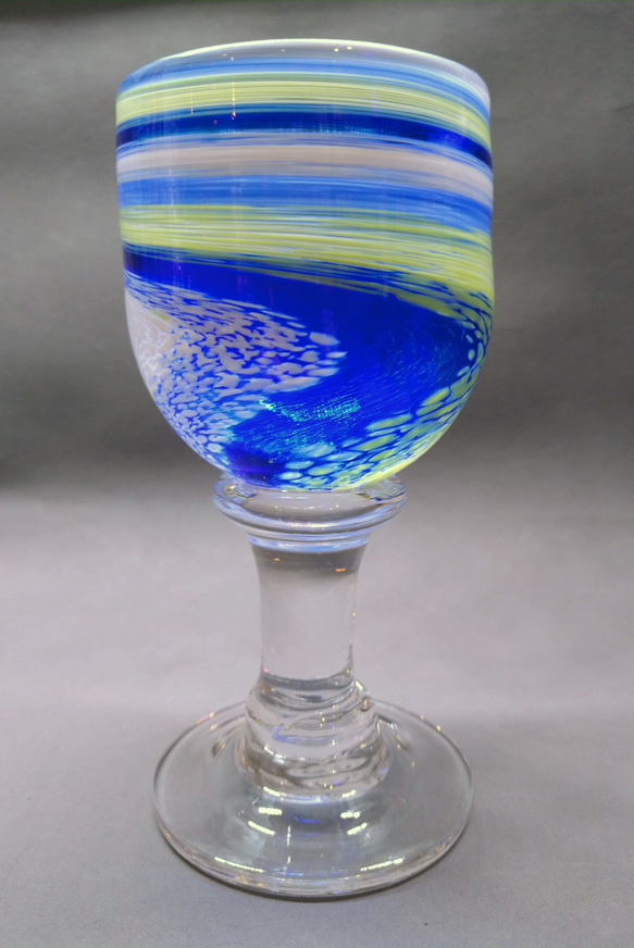 脚付きワイングラス大型 Tall Spiral Stemware Wine Glass 1枚目の画像